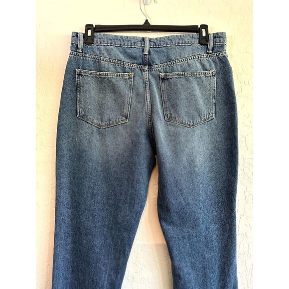 No Boundaries Distressed Denim High Rise Straight Jeans Women's Size 15 Blue - Picture 15 of 16